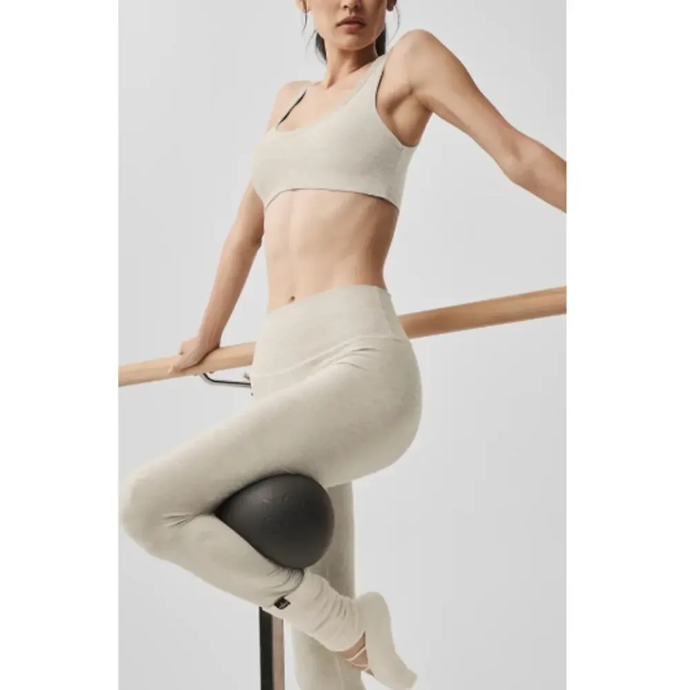 Alo Yoga Oatmeal Heather Alosoft Center Stage Bra Size XXS